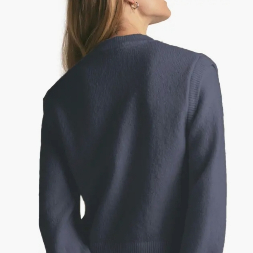 NWT Favorite Daughter The Varsity Wool Blend Cardigan Size XL In Slate Color - Picture 4 of 16